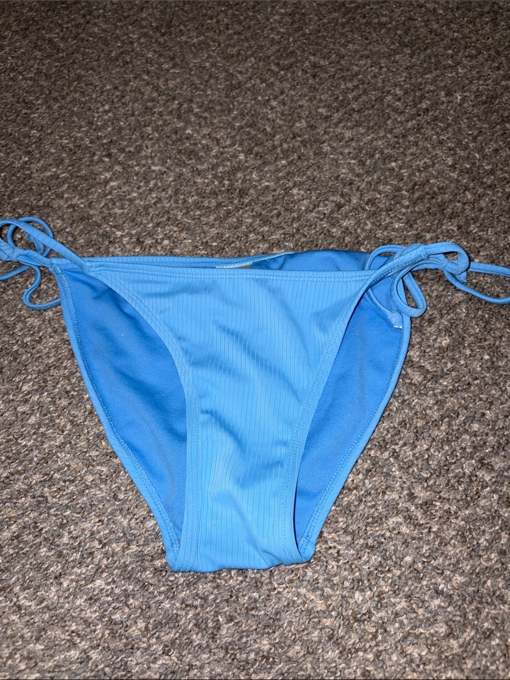Blue Ribbed Bikini Bottom